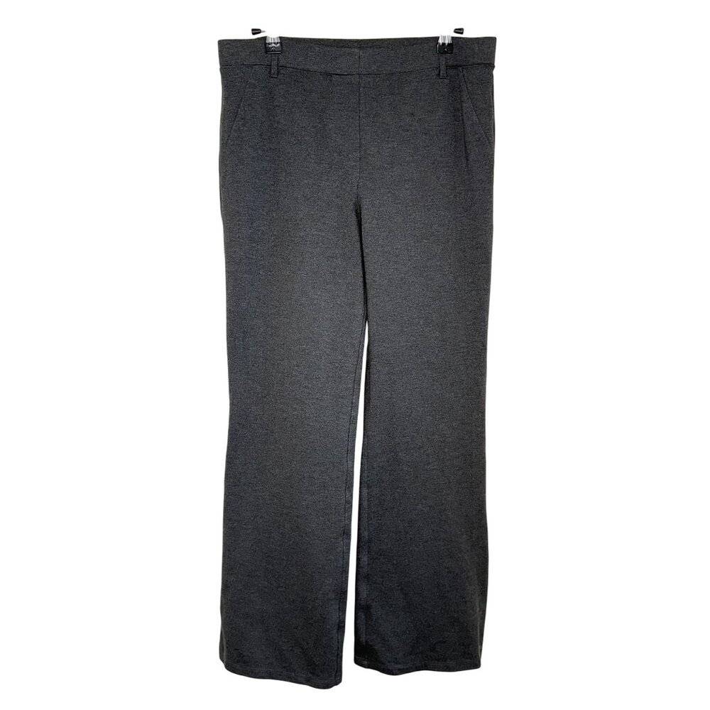 Quince Gray Heather Straight Leg Ponte Pants, M Petite